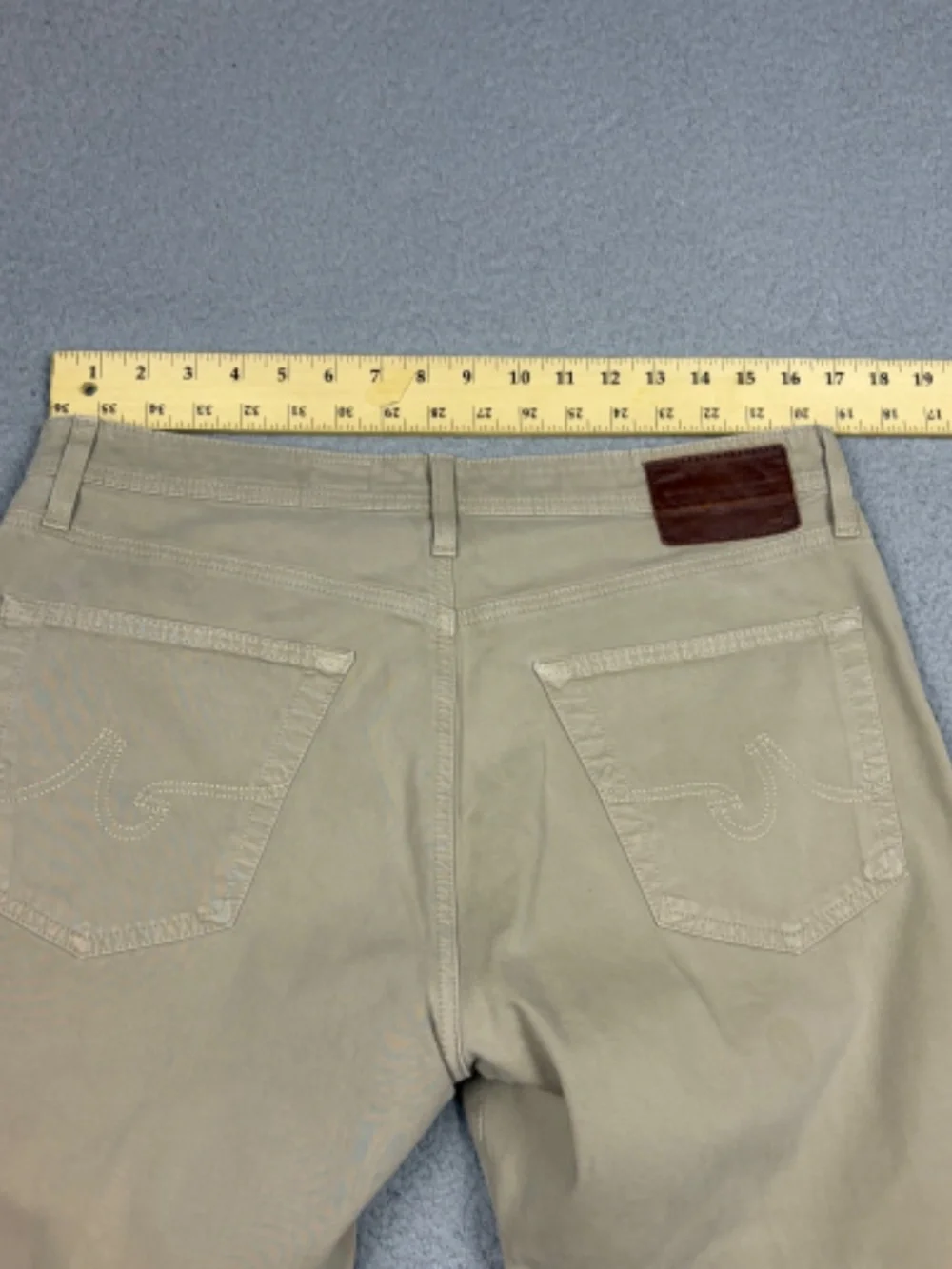 AG Adriano Goldschmied The Graduate Pants Men's 33x32 Khaki Beige Tailored Leg